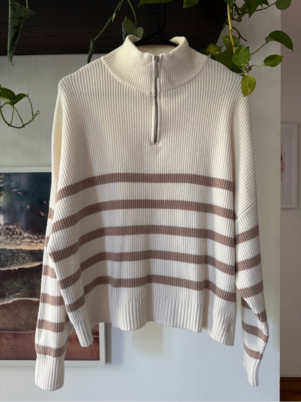 Mango Striped Sweater with Zipper - Picture 2 of 14